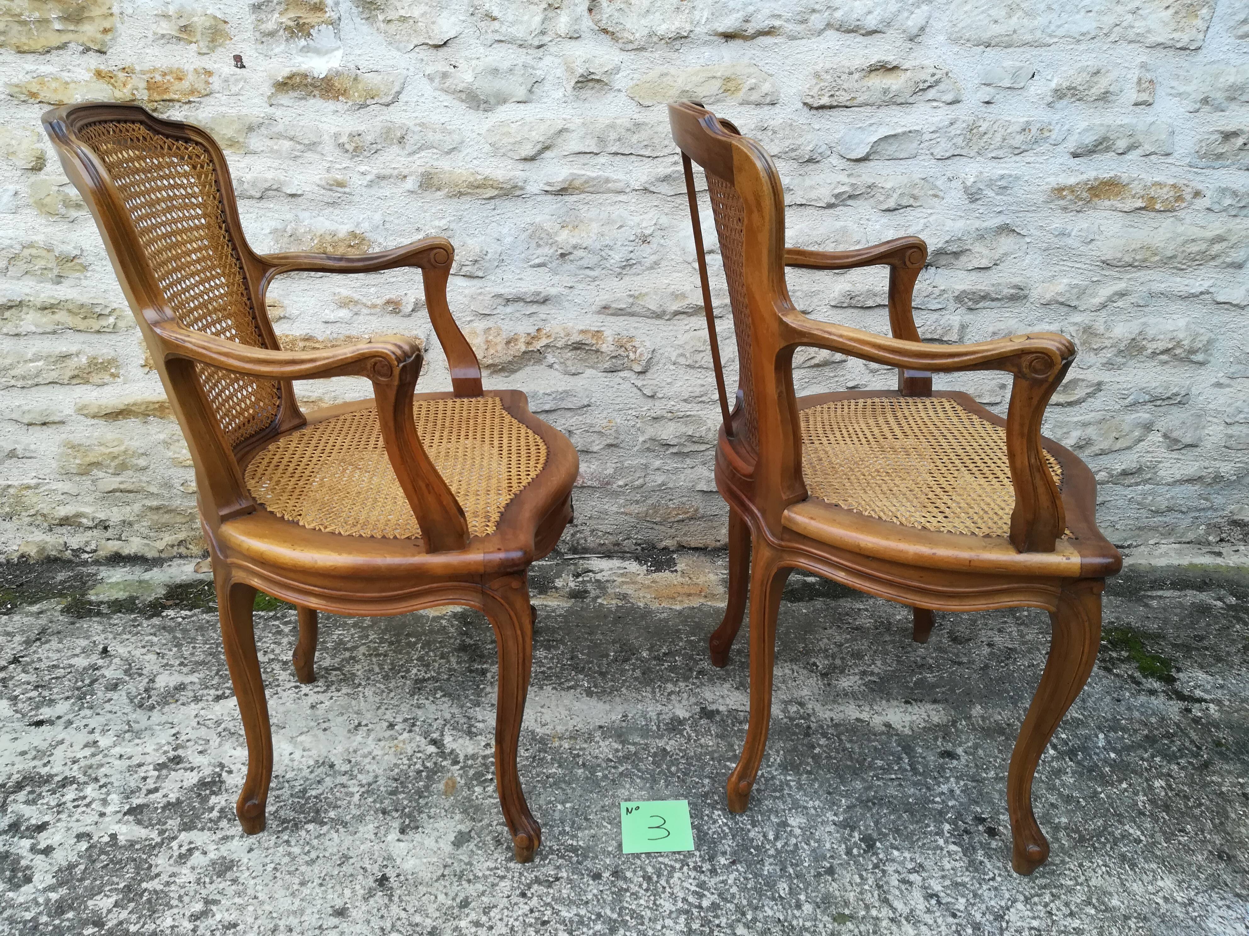 Louis xv style canne chairs