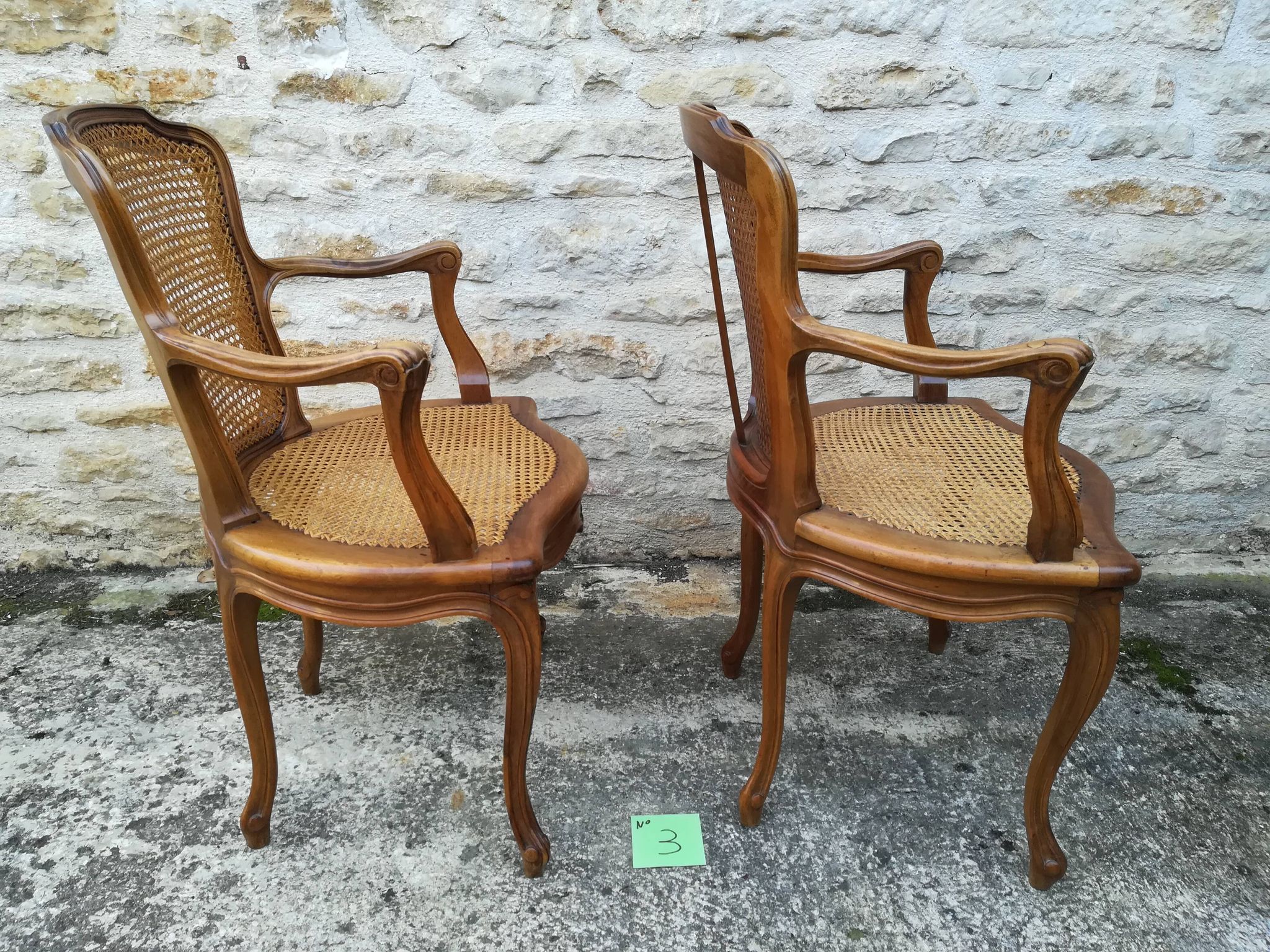 Caned armchairs in Louis XV style