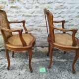Fauteuils cannés de style Louis XV