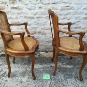 Caned armchairs in Louis XV style