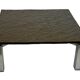 Table basse carrée plateau en pierre et piètement en acier chromé - années 60
