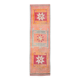 Tapis de couloir bohème cramoisi et gris 3x11, fait main en laine turque, 93x342 cm