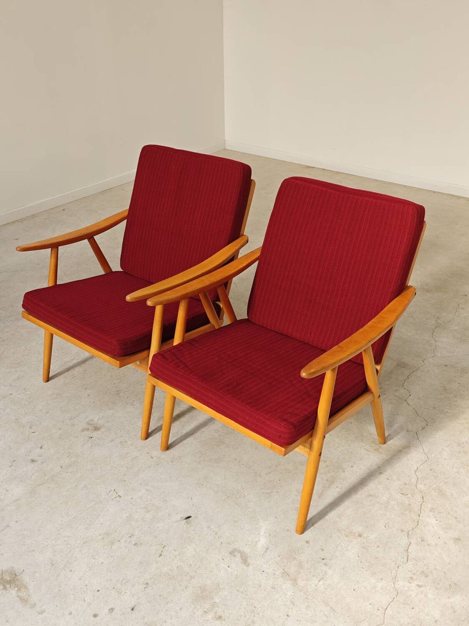 Pair of Boomerang armchairs Antonin Suman TON Thonet 1960