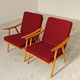 Pair of Boomerang armchairs Antonin Suman TON Thonet 1960