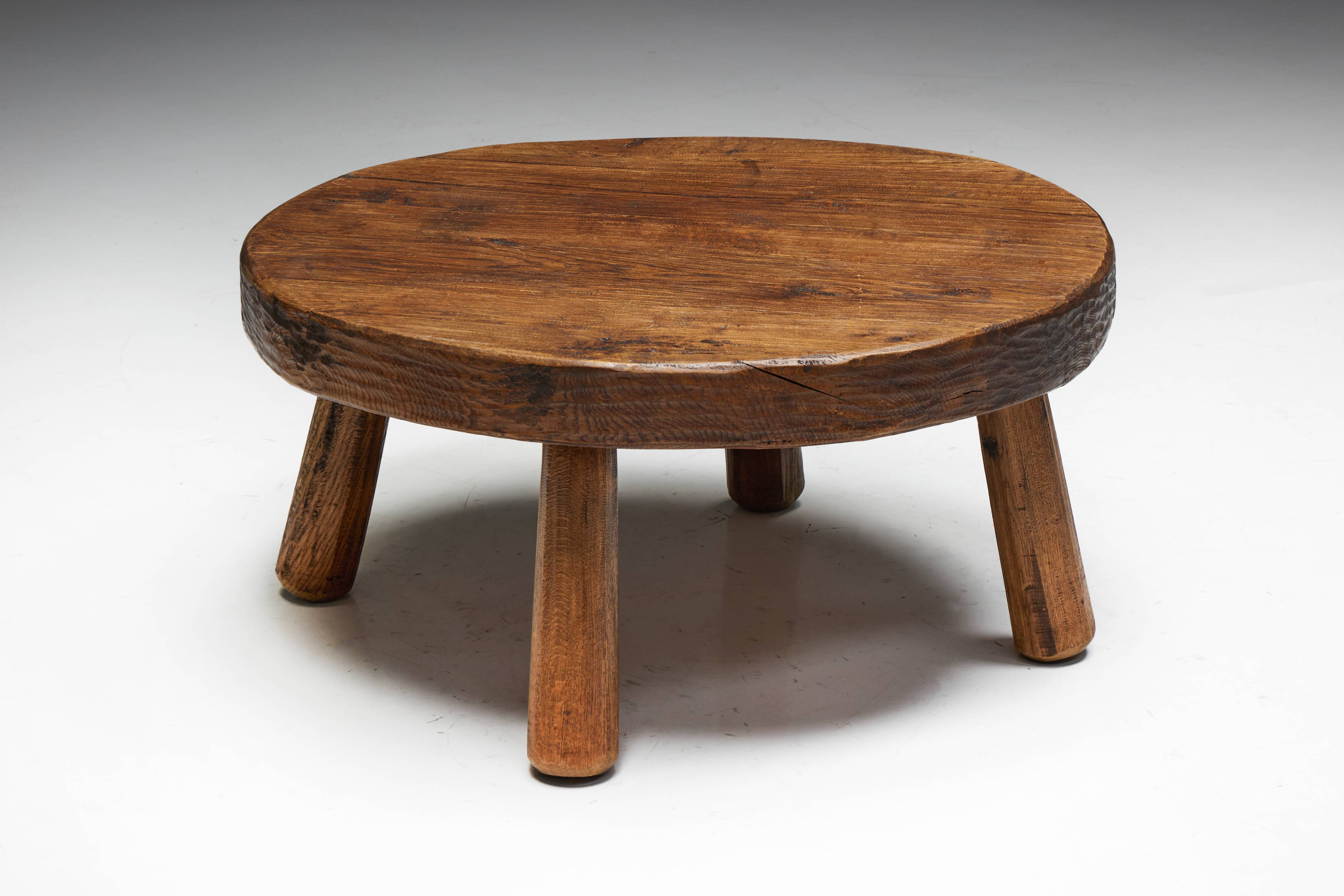 Brutalist Folk Art Coffee Table, France, 19th Century