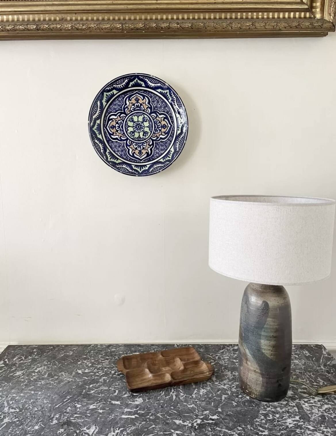 Spanish ceramic plate signed