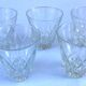 1950s 5 Arlequin glasses Transparent glass