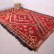 Tapis marocain vintage rouge 220 x 356 cm - Tapis en laine berbère rare - Tapis fait main