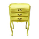 Louis XV style bedside table restyled in yellow
