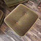 Pair of armchairs and its pouf by Jean Prévost