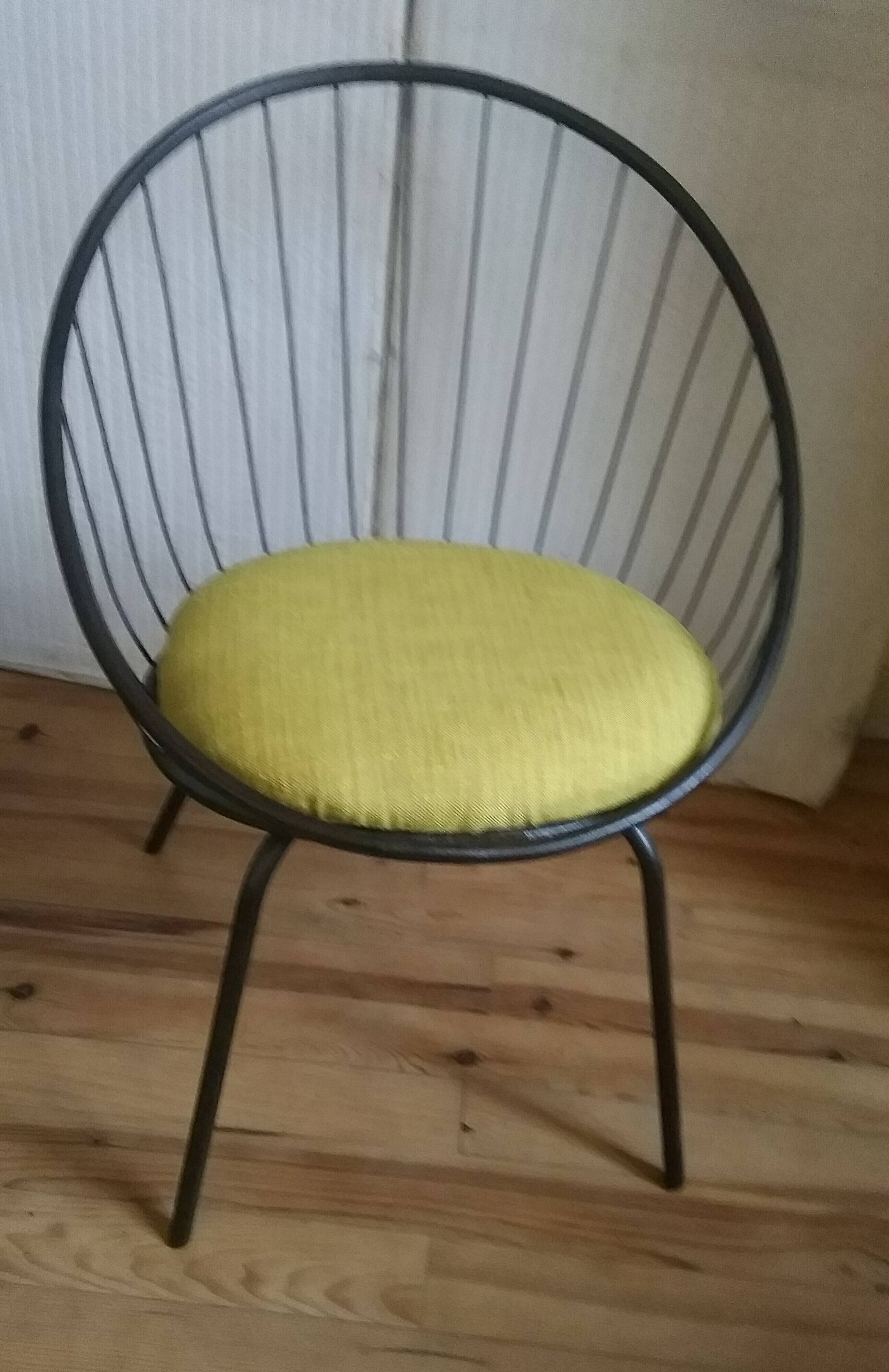 Basket chair, iron, 1950s.
