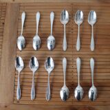 Set of 12 small spoons in silver metal, silver