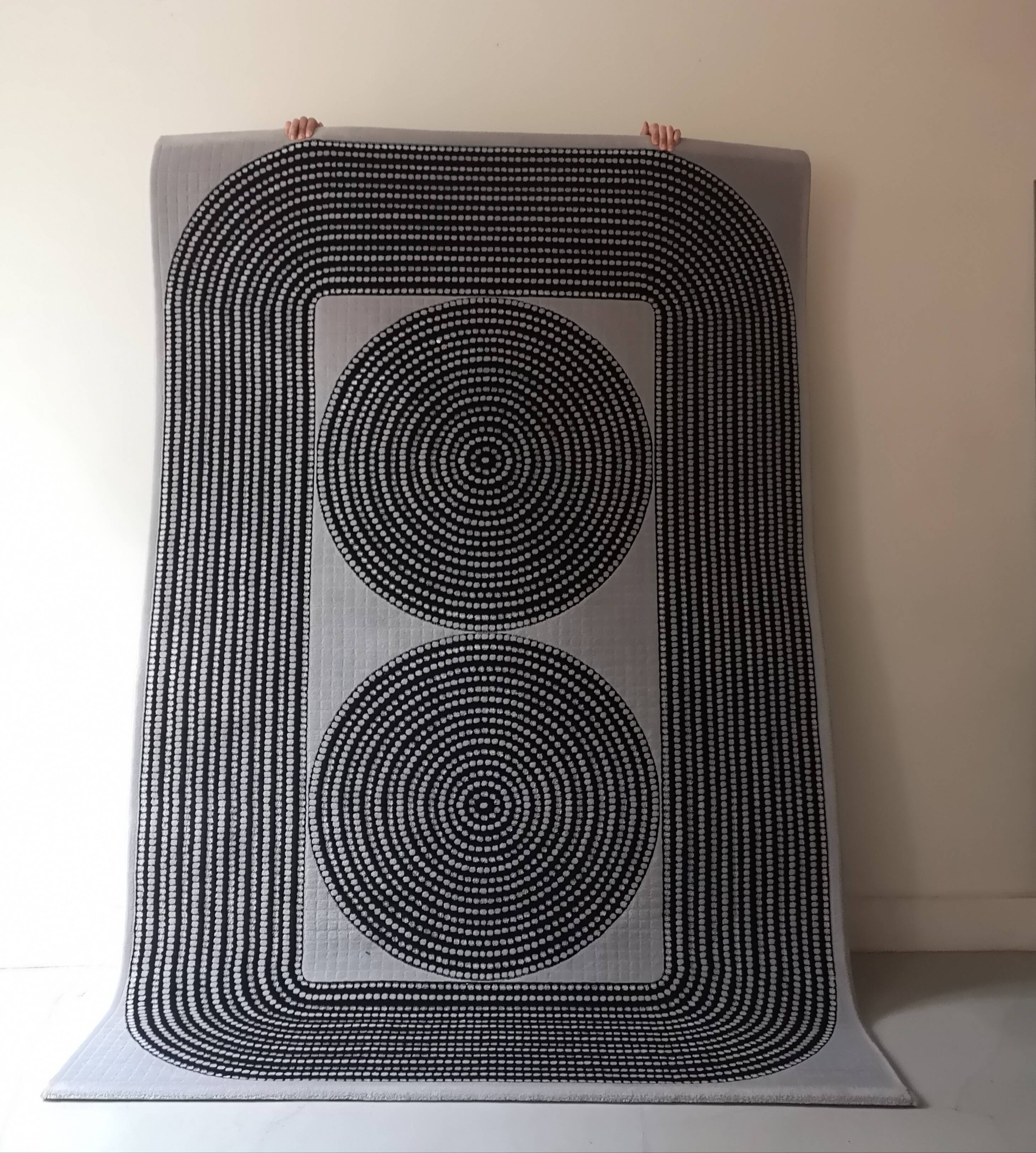 Real wool space age rug by Pierre Cardin, France 1970s