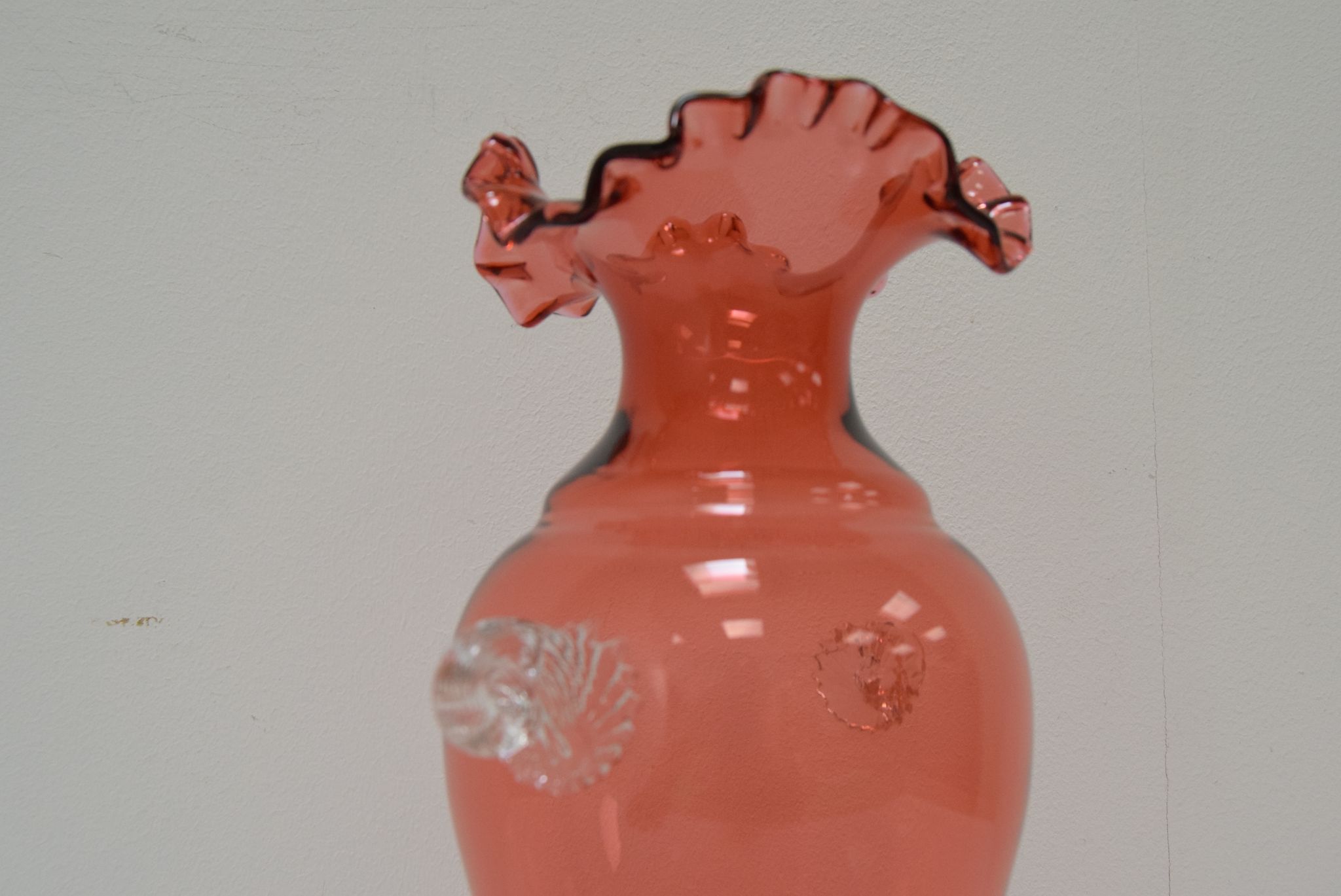 Art Czech glass vase, by Glasswork Novy Bor, 1950s