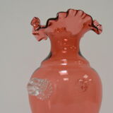 Art Czech glass vase, by Glasswork Novy Bor, 1950s