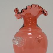 Art Czech glass vase, by Glasswork Novy Bor, 1950s