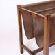 Newspaper/magazine holder - rosewood and brown canvas - Danish design - 1960s
