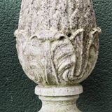 Pair of pine cones in reconstituted stone