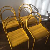 4 vintage metal chairs 1980