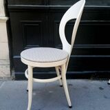 set of 4 Bauman chairs, Mouette model, white wood, 1960