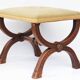 Curule Stool Empire  with Needlepoint