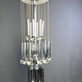 Vintage chromed cascading chandelier, 1970s