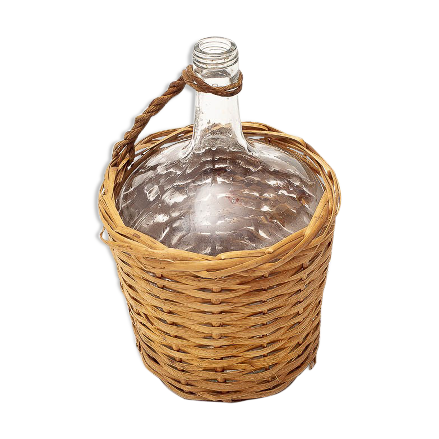 Demijohn and rattan bottle