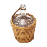 Demijohn and rattan bottle