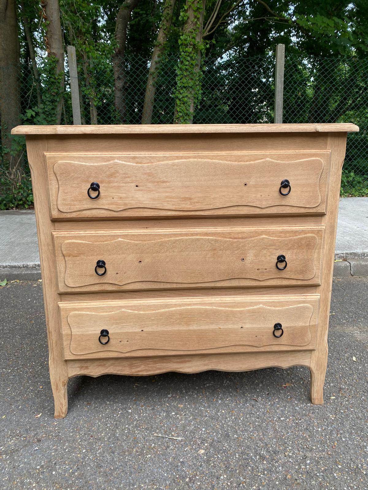 Vintage Bibus Louis XV commode renovated in oak from the 1950s.