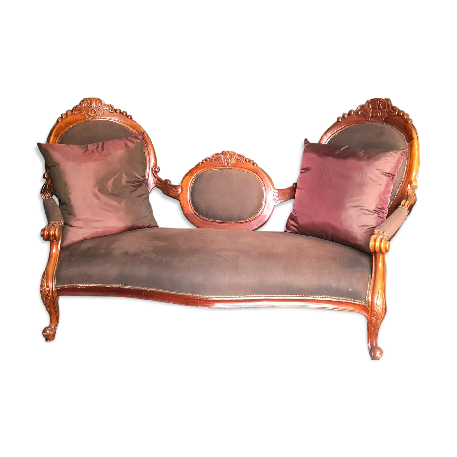 Tinted wooden sofa and fabric