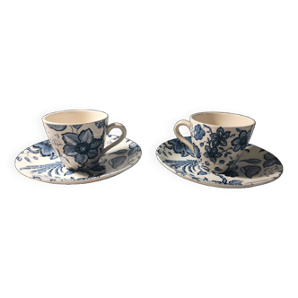 Set of “head to head” cups and saucers for 2 people Villeroy and Boch, the Paradiso