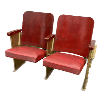 Banc de cinéma théâtre années 50