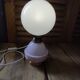 Lampe chevet base art déco rose globe opaline