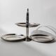 Plateau de service pliant vintage des années 1960, 3 assiettes gravées en acier inoxydable, design Carlo Alessi, série Mercury 898