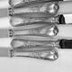 Twelve Christofle Marly table knives, silver-plated metal handles.