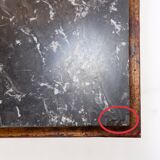 René Prou style gold metal side table with marble top