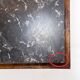 René Prou style gold metal side table with marble top