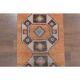 Tapis couloir vintage turc Oushak fait à la main en laine et coton orange 75x330