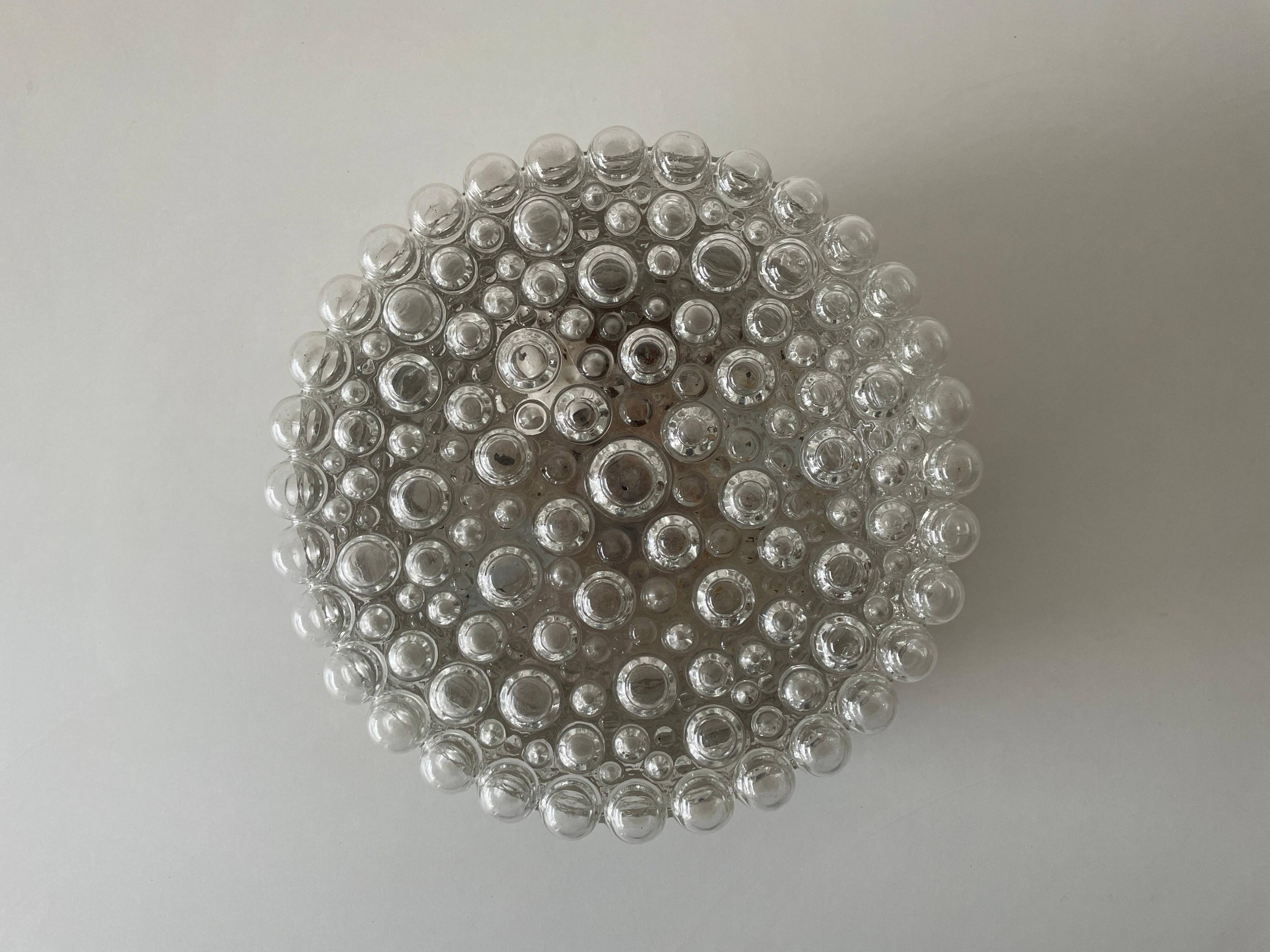 Round bubble glass wall lamp or flush mount by Limburg, 1960s, Germany