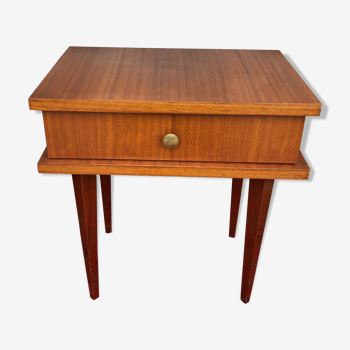 Table de chevet vintage en bois années 50/60