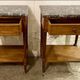 Louis XVI style bedside tables in solid walnut and grey marble