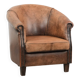 Vintage sheepskin club armchair with character and a beautiful patina