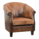 Vintage sheepskin club armchair with character and a beautiful patina