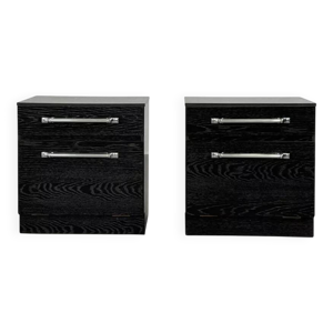 Paire tables chevets - noires