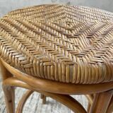 High stool in wicker and rattan