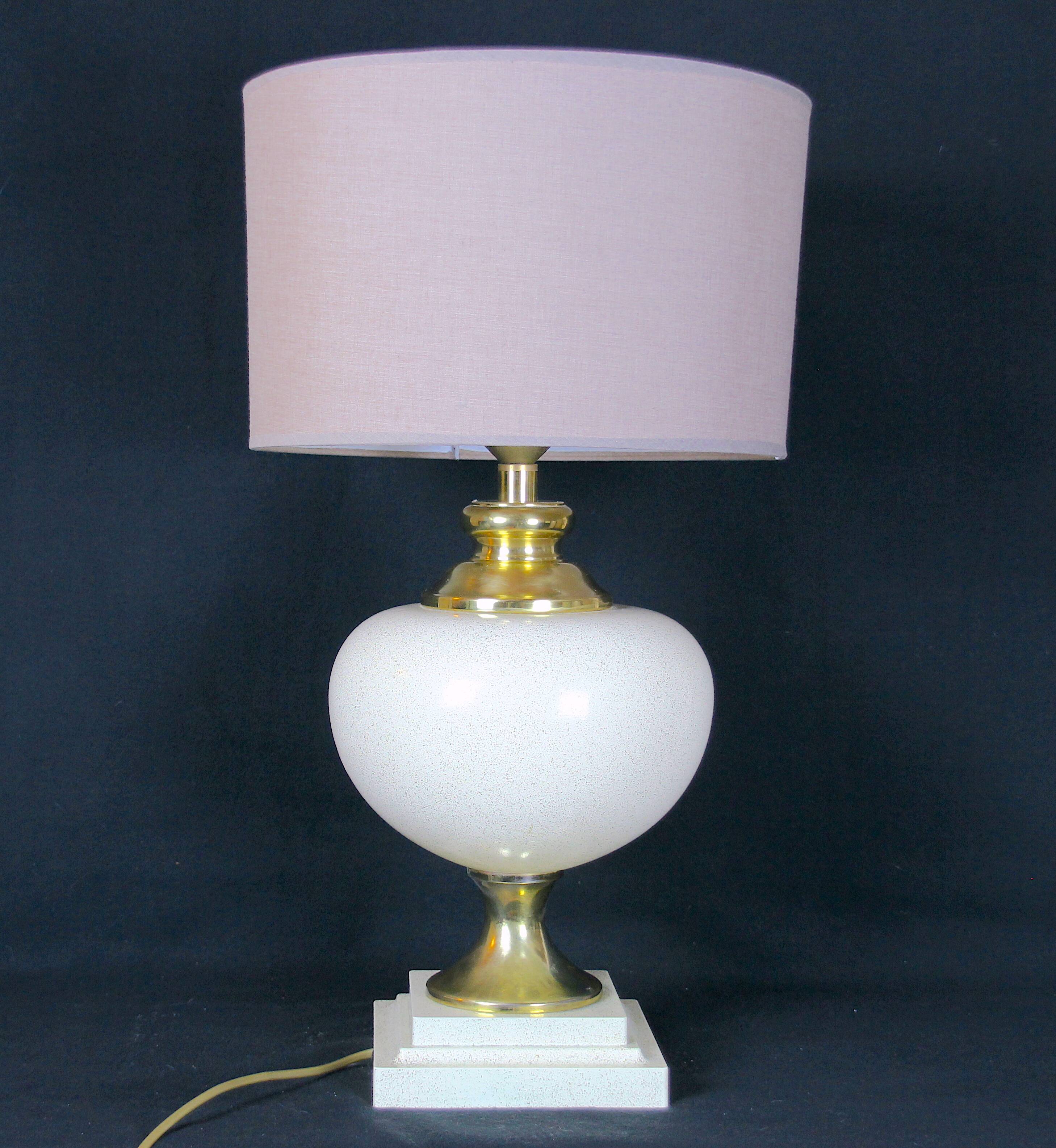 Le Dauphin, Lampe de Table en Céramique et Laiton, France, Mid-Century Signé