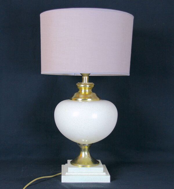 Le Dauphin, Lampe de Table en Céramique et Laiton, France, Mid-Century Signé