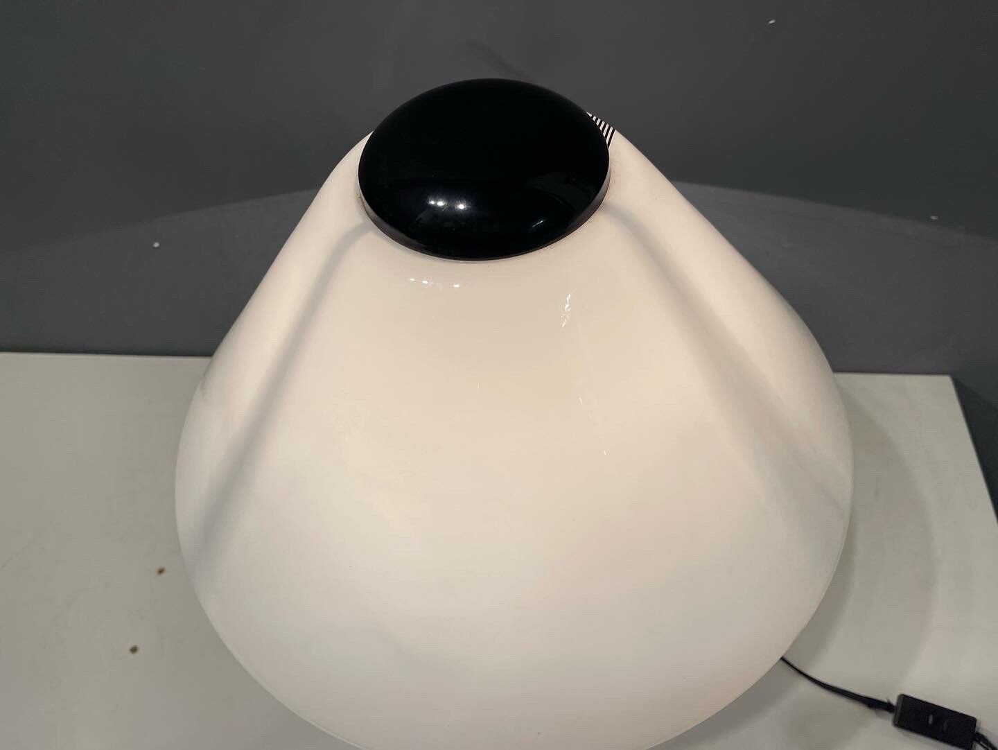 Black and White Table Lamp in Murano Glass, 1980s