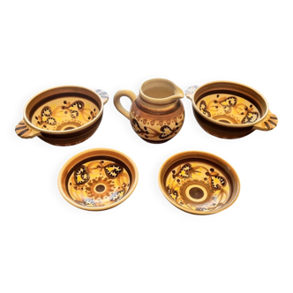 Breakfast set in HB Henriot Quimper stoneware