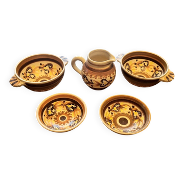 Breakfast set in HB Henriot Quimper stoneware